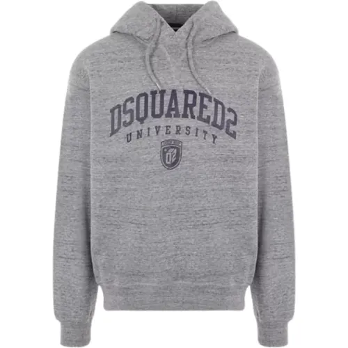 Grauer University Logo Kapuzenpullover , Herren, Größe: S - Dsquared2 - Modalova