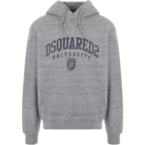 Grey University Logo Hooded Sweater , male, Sizes: L, 2XL, XL, M, S - Dsquared2 - Modalova