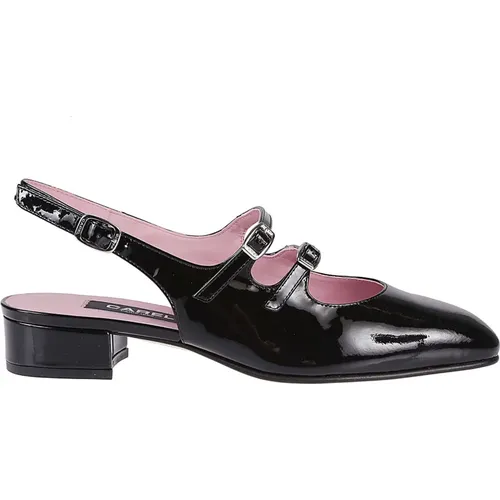 Noir Peche Slingback Sandals , female, Sizes: 6 UK, 4 UK, 3 UK, 5 1/2 UK, 7 UK, 3 1/2 UK, 4 1/2 UK - Carel - Modalova