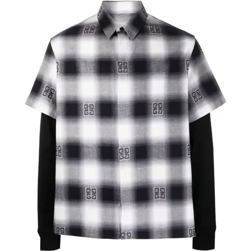 Check-Pattern Layered Shirt , male, Sizes: XL - Givenchy - Modalova