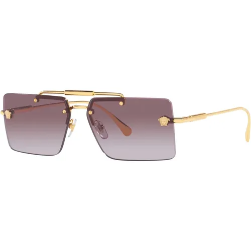 Rectangular Metal Sunglasses , unisex, Sizes: 60 MM - Versace - Modalova