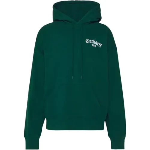 Hooded Onyx Script Sweatshirt , male, Sizes: L, XL, S, M - Carhartt WIP - Modalova