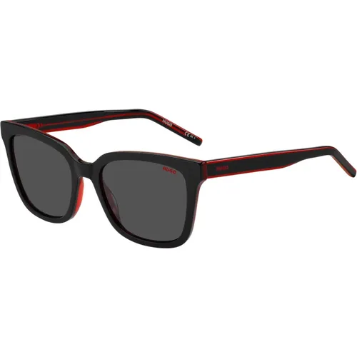Black Red/Grey Sunglasses , female, Sizes: 54 MM - Hugo Boss - Modalova