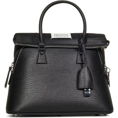Leather Double-Handle Bag , female, Sizes: ONE SIZE - Maison Margiela - Modalova