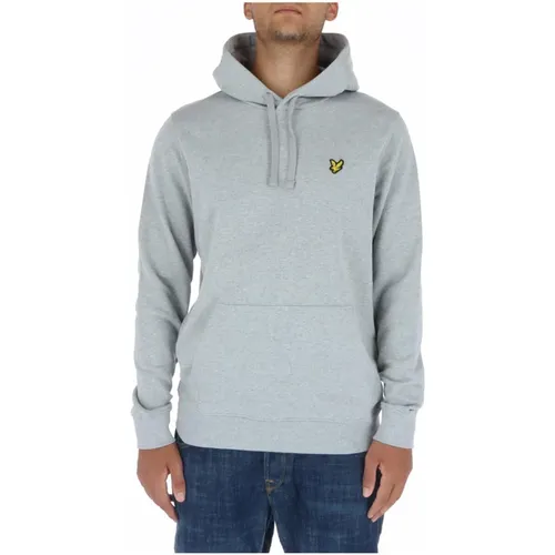 Grauer Print Kapuzenpullover , Herren, Größe: M - Lyle & Scott - Modalova