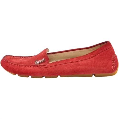 Pre-owned Suede flats , female, Sizes: 3 UK - Gucci Vintage - Modalova