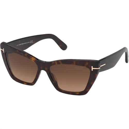 Dark Havana Sunglasses , female, Sizes: 56 MM - Tom Ford - Modalova