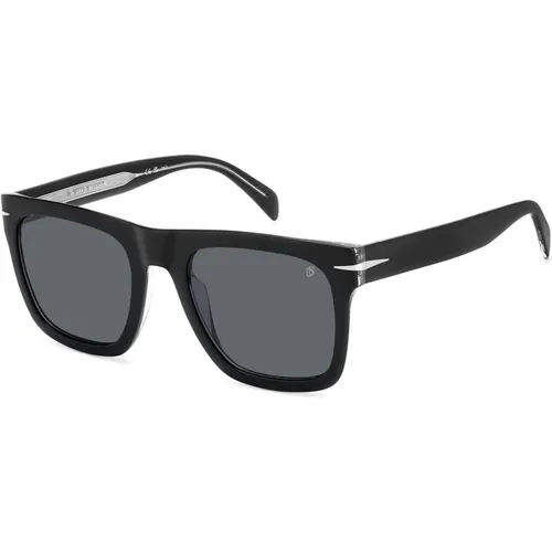 Schwarz/Graue Sonnenbrille DB 7000/S FLAT,Flache Schwarze Havana Sonnenbrille - Eyewear by David Beckham - Modalova