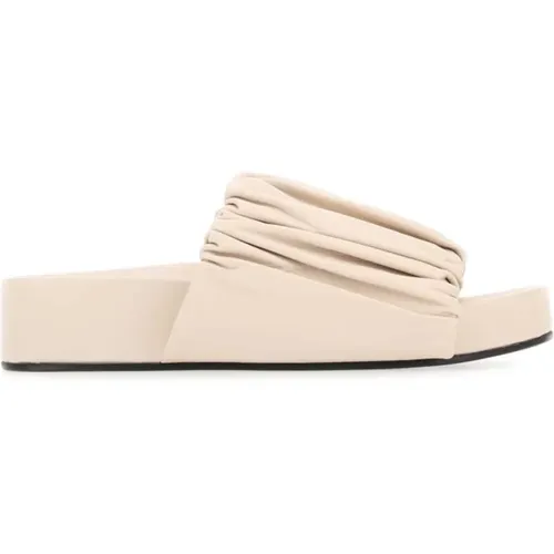 Sand Leather Platform Slippers , female, Sizes: 3 UK, 2 UK, 4 UK, 6 UK - Jil Sander - Modalova