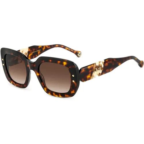 Stylish Sunglasses in Havana White/ , female, Sizes: 52 MM - Carolina Herrera - Modalova
