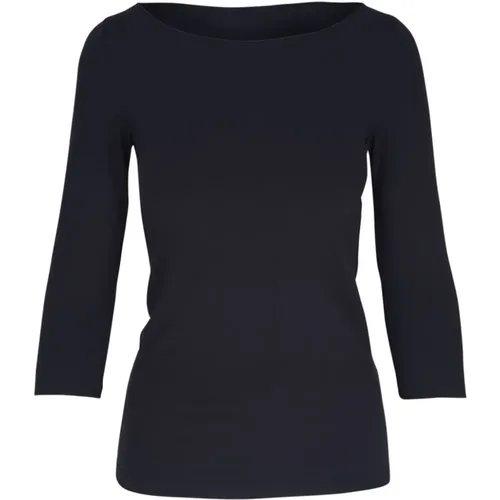 Round Neck Long Sleeve T-shirt , female, Sizes: L, S - majestic filatures - Modalova