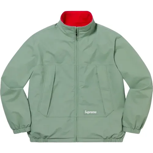 Reversible Waterproof Jacket Light Olive , male, Sizes: L, M - Supreme - Modalova