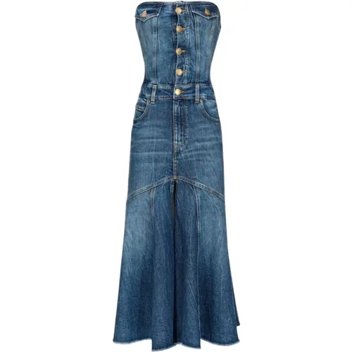 Vintage Denim Midi Dress , female, Sizes: XS - pinko - Modalova