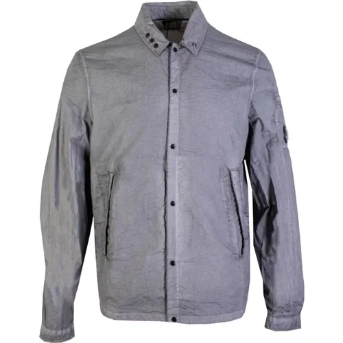 Schwarze Tech Fabric Überhemd Jacke , Herren, Größe: XS - C.P. Company - Modalova