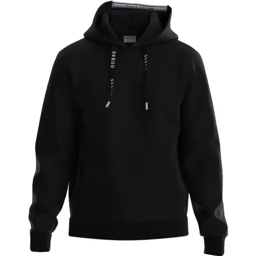 Casual Hoodie mit Kordelzug und Label-Details , Herren, Größe: 2XL - Guess - Modalova