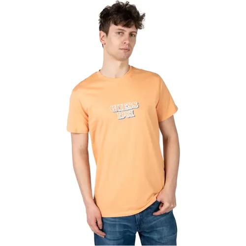 Klassisches Rundhals T-Shirt , Herren, Größe: L - Guess - Modalova