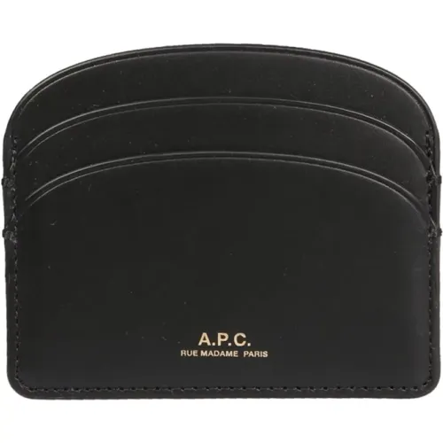 Leather Card Holder with Logo , female, Sizes: ONE SIZE - A.p.c. - Modalova