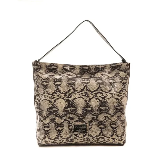 Schultertasche mit Python-Print und abnehmbarem Riemen - Pompei Donatella - Modalova