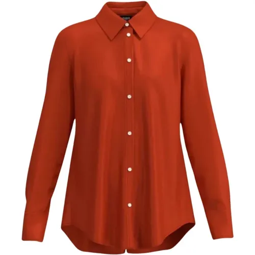 Satin Oversize Shirt with Zip Closure , female, Sizes: S - Marella - Modalova