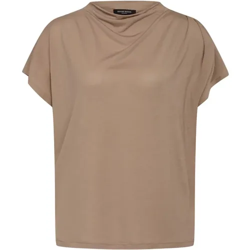Roasted Grey Khaki Lyocell Blouse Top , female, Sizes: L, S - Bruuns Bazaar - Modalova