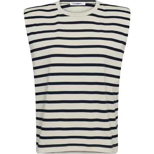 Striped Tee Top Off , female, Sizes: L, XL - Co'Couture - Modalova
