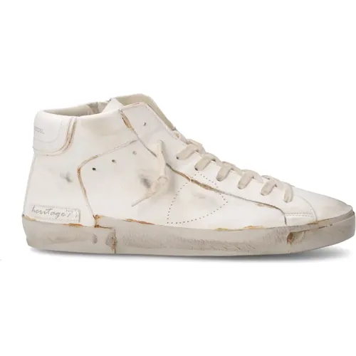 Vintage High Top Sneakers Weiß , Herren, Größe: 43 EU - Philippe Model - Modalova