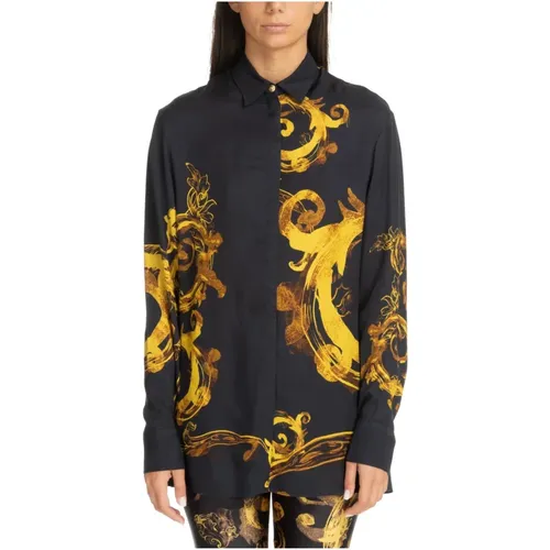 Abstract Multicolour Watercolour Shirt , female, Sizes: 2XS, XS - Versace Jeans Couture - Modalova