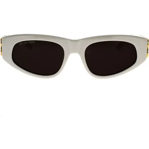 Vintage Oval Sunglasses with Golden Logo Hinges , female, Sizes: 53 MM - Balenciaga - Modalova