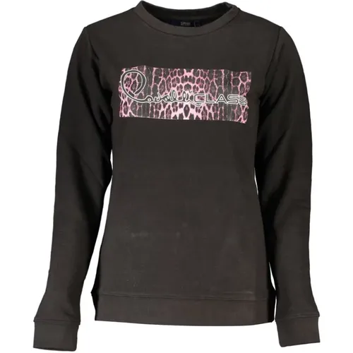 Schwarzer Baumwoll-Sweatshirt mit Print-Logo , Herren, Größe: 2XL - Cavalli Class - Modalova