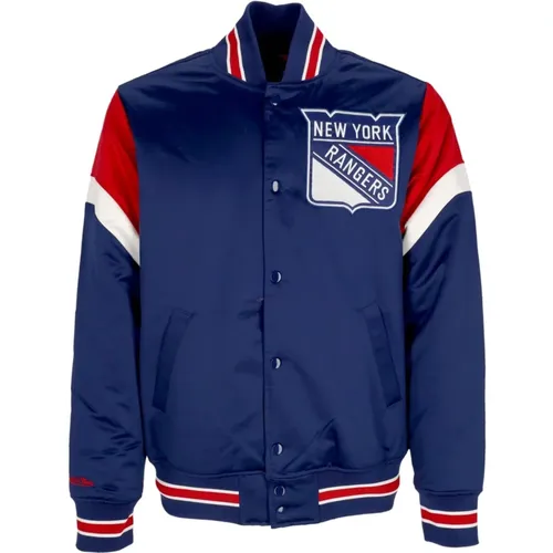 NHL Bomber Jacket New York Rangers , male, Sizes: L, M - Mitchell & Ness - Modalova