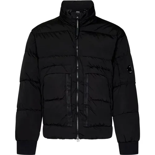 Quilted High Collar Coat , male, Sizes: S, M - C.P. Company - Modalova