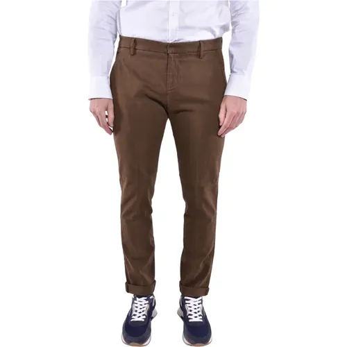 Schmale Chino Hose mit Niedriger Taille , Herren, Größe: W34 - Dondup - Modalova