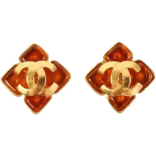 Pre-owned Gold earrings , female, Sizes: ONE SIZE - Chanel Vintage - Modalova