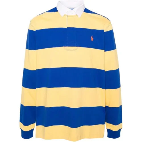Yellow Twill Rugby Collar T-shirts and Polos , male, Sizes: M, S - Polo Ralph Lauren - Modalova