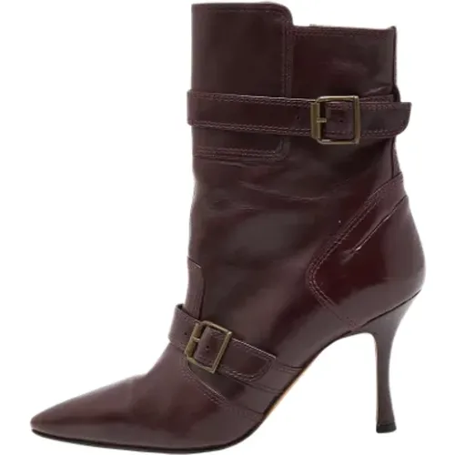 Pre-owned Leather boots , female, Sizes: 4 1/2 UK - Manolo Blahnik Pre-owned - Modalova