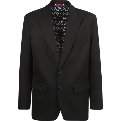 Single-breasted wool blend blazer jacket , male, Sizes: S - Valentino - Modalova