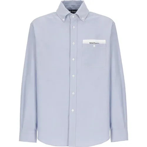 Sky Cotton Shirt for Men , male, Sizes: S, L, M - Palm Angels - Modalova