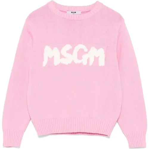 Rosa Strickpullover,Royal Jumper für stilvolles Aussehen - MSGM - Modalova