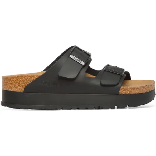 Schwarze vegane Sandalen , Damen, Größe: 36 EU - Birkenstock - Modalova