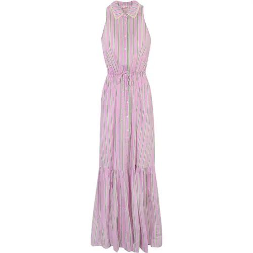 Pink Striped Maxi Dress , female, Sizes: L, M, S, XS - MC2 Saint Barth - Modalova