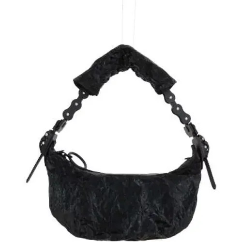 Knitterige Harzhandtasche mit Metallfinish , Damen, Größe: ONE Size - Innerraum - Modalova