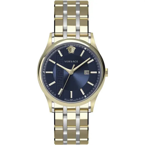 Blue Steel Quartz Watch 5Atm , male, Sizes: ONE SIZE - Versace - Modalova