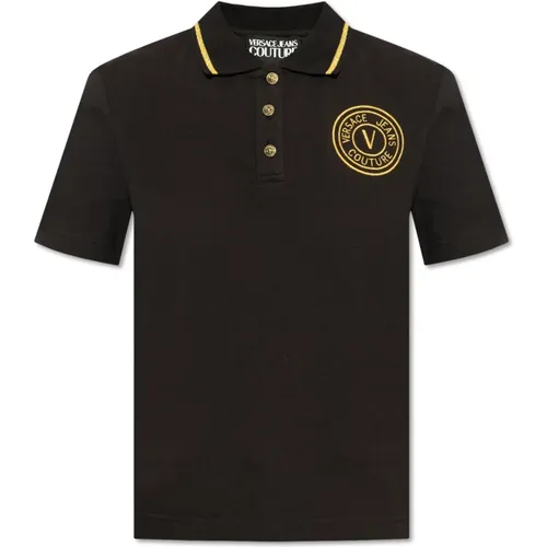 Polo mit Logo , Damen, Größe: XS - Versace Jeans Couture - Modalova