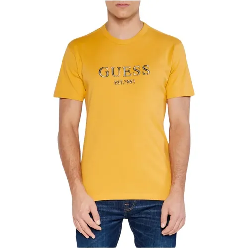 Besticktes Logo T-Shirt - Regular Fit , Herren, Größe: XL - Guess - Modalova