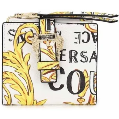 White Logo Couture Wallet for Women , female, Sizes: ONE SIZE - Versace Jeans Couture - Modalova