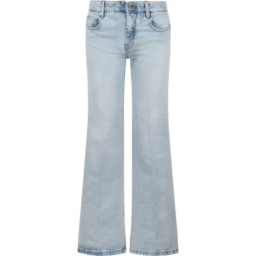 Geschlitzte Flare Fit Denim Jeans , Damen, Größe: W28 - Ami Paris - Modalova
