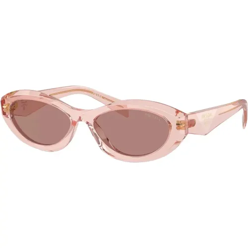 Minimalist Oval Sunglasses Symbole Design , female, Sizes: 55 MM - Prada - Modalova