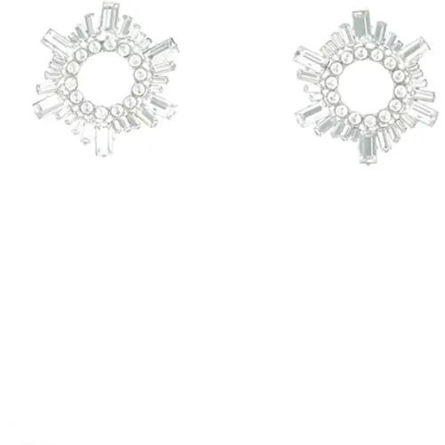 Weiße Kristall Mini Begum Ohrringe , Damen, Größe: ONE Size - Amina Muaddi - Modalova