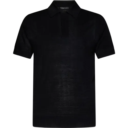 Schwarzes Ss23 Polo-Shirt - Stilvolles Upgrade für Herrenbekleidung - Tom Ford - Modalova