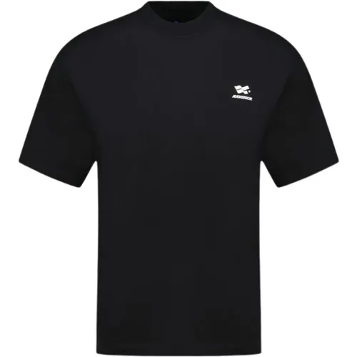 Schwarzes Baumwoll T-Shirt - Stilvolles Design , Herren, Größe: S - Ader Error - Modalova
